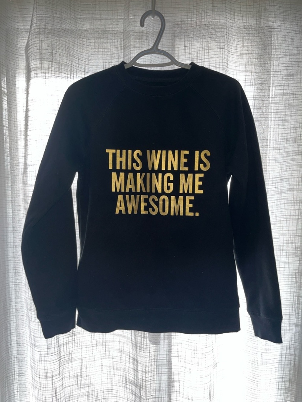 Brunette The Label Black Sweater This Wine Is Making Me Awesome - Picture 2 of 4
